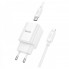 Мережевий зарядний пристрій з кабелем HOCO C148A Charm single port PD30W charger set (C to iP) (EU) White (6942007630313) (412)