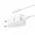 Мережевий зарядний пристрій з кабелем HOCO C148A Charm single port PD30W charger set (C to iP) (EU) White (6942007630313) (412)