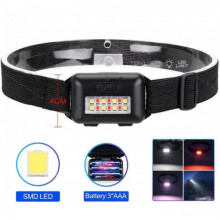 Налобный фонарь PLD-818-1-8SMD на батарейках есть красный свет фонарик (9412)