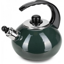 Чайник емальований Kamille "Boiling Water" 2.5л зі свистком, зелений глянець (1712)