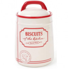 Банка керамічна Red&Blue BISCUITS 1250мл, для печива, червона (2422)