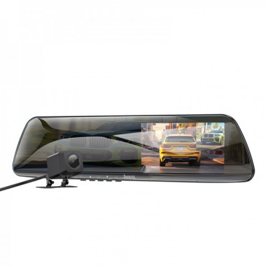 Відеореєстратор HOCO DV4 4.5-inch rearview mirror driving recorder(dual-channel) Black (6942007616782) (18922)