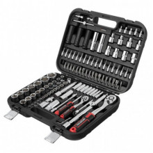 Набор инструментов 1/2" + 1/4", Cr-V, 111 ед., головки: 4-32 мм, STORM INTERTOOL ET-8111 (20032)