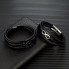 Браслет мужской кожаный INFINITY черный 17-19 см (длина 21 см) (2587141413)