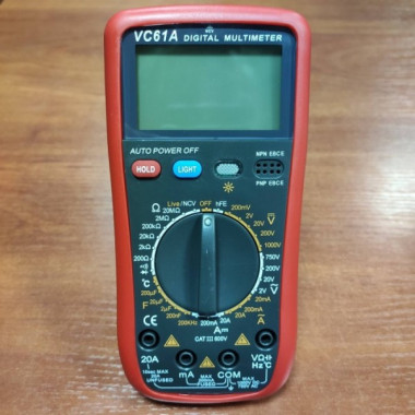 Цифровой Профессиональный мультиметр VC 61A тестер вольтметр + термопара (9132)