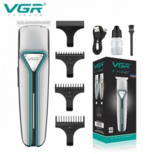 Аккумуляторная машинка для стрижки волос и бороды с 3 насадками VGR V-008 (14232)