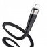 Кабель HOCO X53 USB to iP 2.4A, 1m, silicone, aluminum connectors, Black (6931474738059) (19732)