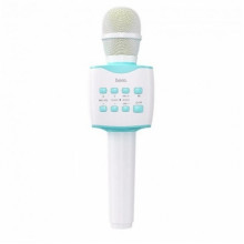 Микрофон с караоке, Bluetooth, AUX, 1200 мАч, HOCO BK5 Cantando, Голубой (20932)