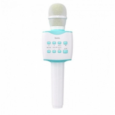 Микрофон с караоке, Bluetooth, AUX, 1200 мАч, HOCO BK5 Cantando, Голубой (20932)