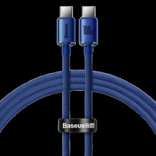 Кабель Baseus Crystal Shine Type-C to Type-C 100W 1.2M Синий (CAJY000603) (2932)