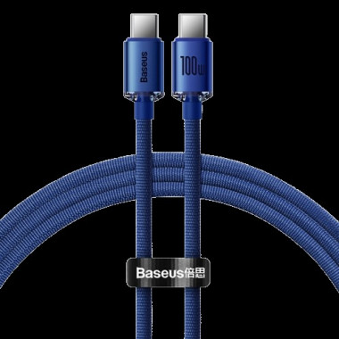 Кабель Baseus Crystal Shine Type-C to Type-C 100W 1.2M Синий (CAJY000603) (2932)