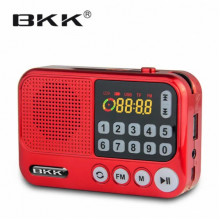Радиоприёмник с FM USB MicroSD BKK S99 радио на аккумуляторе 18650 Красный (22042)