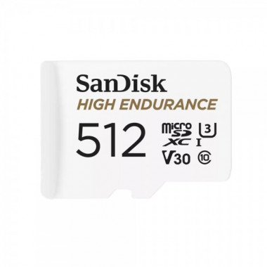 Карта пам'яті microSDXC (UHS-1 U3) SanDisk High Endurance 512Gb class 10 V30 (100Mb/s) (adapterSD) (SDSQQNR-512G-GN6IA) (20142)