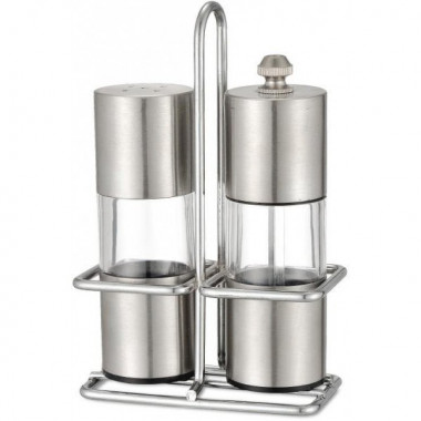 Набір для спецій Kamille Grinder Set перцемолка та сільничка на підставці 10х14.5см (5342)