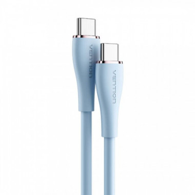 Кабель Vention USB 2.0 C Male to C Male 5A Cable 1.5M Light Blue Silicone Type (TAWSG) (TAWSG) (14642)