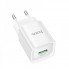 Мережевий зарядний пристрій HOCO C145A Charm single port QC3.0 charger (EU) White (6942007630214) (19842)