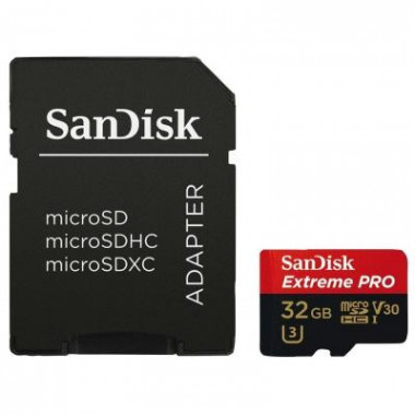 Карта памяти SanDisk 32GB microSD class 10 V30 A1 UHS-I U3 4K Extreme Pro (SDSQXCG-032G-GN6MA) (16942)