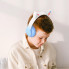 Наушники Hoco W42 Cat Ear Bluetooth с кошачьими ушками и LED подсветкой Голубые с белым (18452)