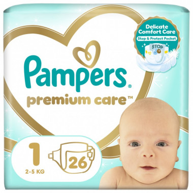 Подгузники Pampers Premium Care New Born Размер 1 (2-5 кг) 26 шт (8001841104614) (22552)