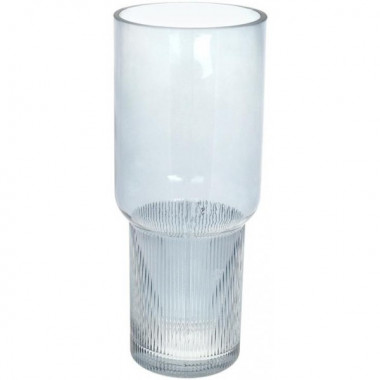 Ваза декоративна Ancient Glass "Фуджі" 32х13см, скло, світло-блакитний (5652)