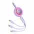 Кабель Baseus Bright Mirror 2 Series Retractable 3-in-1 Fast Charging  Data Cable Type-C to M+L+C 100W 1.1m Purple (CAMJ010205) (14752)