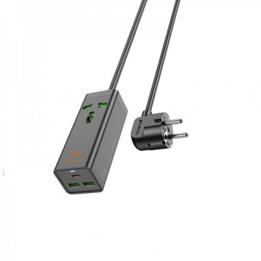 Мережевий подовжувач HOCO AC9A Talent PD30W(1C2A with 1 socket) desktop charger Black (6942007601634) (18952)