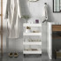 Передвижная напольная полка 39х12.5х80 см на колесиках Bathroom Rack Белая 4 яруса XYX-2020A (20952)