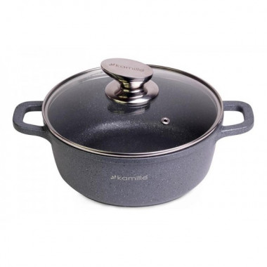 Каструля Kamille Landes Grey 4.5л з литими алюмінієвими ручками (1162)