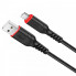 Кабель HOCO X59 USB to Micro 2.4A, 1m, nylon, TPE connectors, Black (6931474744890) (20162)