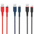 Кабель HOCO X59 USB to Micro 2.4A, 1m, nylon, TPE connectors, Black (6931474744890) (20162)