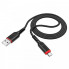 Кабель HOCO X59 USB to Micro 2.4A, 1m, nylon, TPE connectors, Black (6931474744890) (20162)