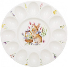 Блюдо порцелянове "Easter Melody" (Кролик) Ø27см для 12ти яєць і паски (великоднє блюдо) (19362)