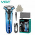 Электробритва аккумуляторная VGR V-313 BLUE, роторная, влагозащита IPX7 (22362)