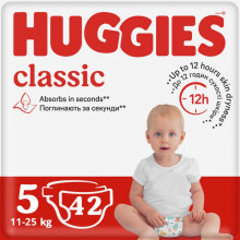 Подгузники Huggies Classic 5 (11-25 кг) Jumbo 42 шт (5029053543185) (5562)