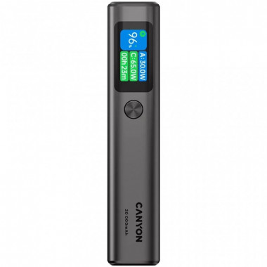 Батарея универсальная Canyon 20000mAh OnPower 230 TFT PD/130W Dark Grey (CNS-CPB230DG) (22372)