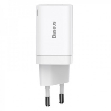 Мережевий зарядний пристрій Baseus Super Si Pro Quick Charger C+U 30W EU White (CCSUPP-E02) (372)