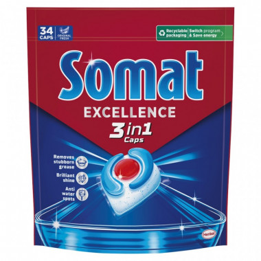 Таблетки для посудомоечных машин Somat Excellence 3-in-1 34 шт. (9000101831986) (7472)
