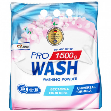 Стиральный порошок Pro Wash Universal Весенняя свежесть 1.5 кг (4823128004868) (7572)
