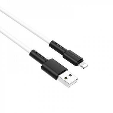 Кабель BOROFONE BX31 USB to iP 2.4A, 1m, silicone, TPE connectors, White (6931474710369) (14672)