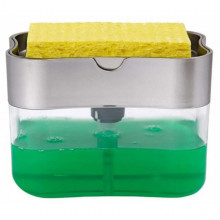 Диспенсер для моющего средства с подставкой для губки Soap Pump & Sponge Caddy Серый (17872)