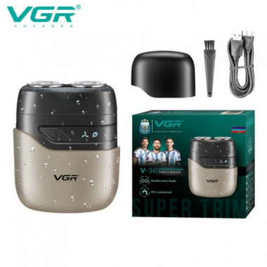 Аккумуляторная электробритва VGR V-345, Машинка для бритья / Электрическая бритва для лица Серая (20972)