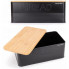 Хлібниця Kamille Black&Wood 36х22х20см з дерев'яною кришкою + 3 ємності для зберігання, чорна (3182)