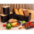 Хлібниця Kamille Black&Wood 36х22х20см з дерев'яною кришкою + 3 ємності для зберігання, чорна (3182)