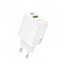 Мережевий зарядний пристрій BOROFONE BN29 Fuente PD30W+QC3.0 charger (EU) White (6941991120329) (382)