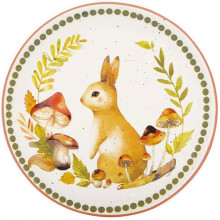 Набір 2 обідні керамічні тарілки "Заєць на галявині" Ø20см (4482)