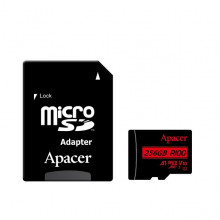 Карта пам'яті microSDXC (UHS-1) Apacer 256Gb class 10 V10 A1 R100MB/s (adapter SD) (AP256GMCSX10UB-R) (482)
