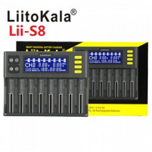 Зарядное устройство для Liitokala Lii-S8, 8 каналов, Ni-Mh/Li-ion/LiFePo4, 220V/12V, LED+LCD (21582)