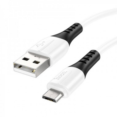 Кабель HOCO X82 USB to Micro 2.4A, 1m, silicone, silicone connectors, White (6931474768568) (14782)