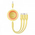 Кабель Baseus Bright Mirror 2 Series Retractable 3-in-1 Fast Charging  Data Cable USB to M+L+C 3.5A 1.1m yellow (CAMJ010011) (14982)