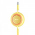 Кабель Baseus Bright Mirror 2 Series Retractable 3-in-1 Fast Charging  Data Cable USB to M+L+C 3.5A 1.1m yellow (CAMJ010011) (14982)